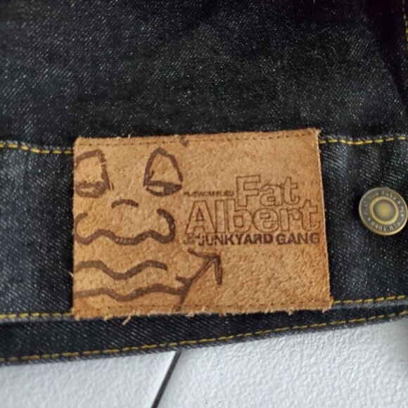 Platinum Fubu Mens Fat Albert Junkyard Gang Black Denim Jean Jacket Size 3X - Picture 5 of 11